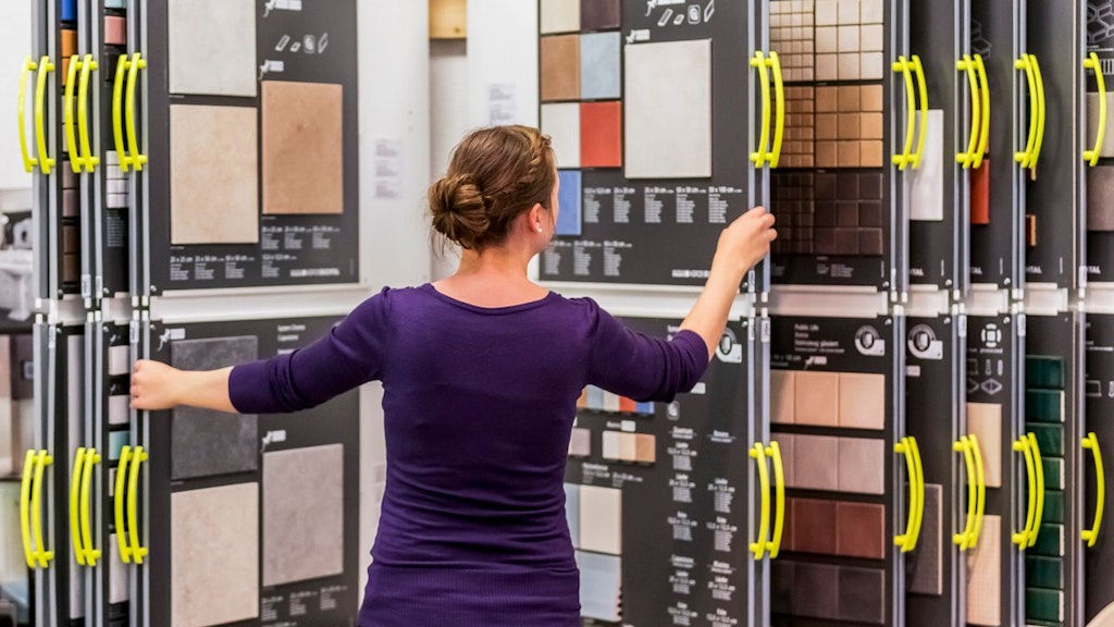 Auswahl der verschiedenen Materialien, die für die Gestaltung eines Bauwerks verwendet werden sollen.