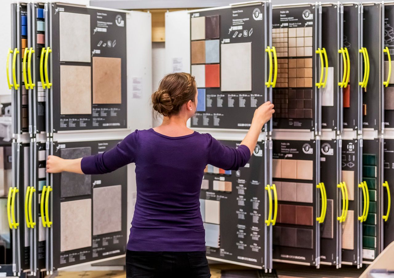 Auswahl der verschiedenen Materialien, die für die Gestaltung eines Bauwerks verwendet werden sollen.