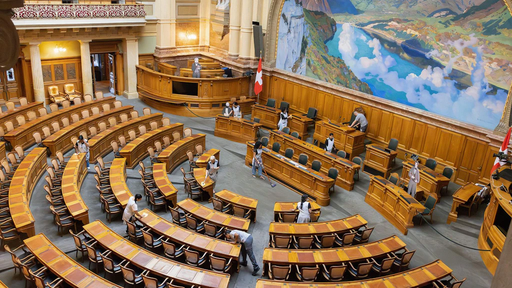 Berne Palais fédéral, travaux de nettoyage